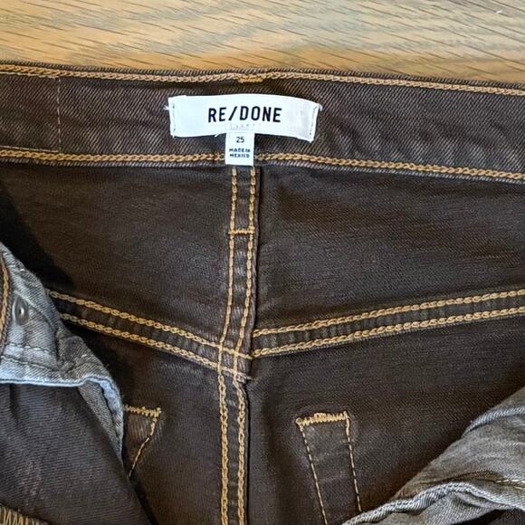 Re/done 70s Ultra High Rise Stove Pipe Straight Leg Jeans Brown Women’s Size 25 - Picture 5 of 11